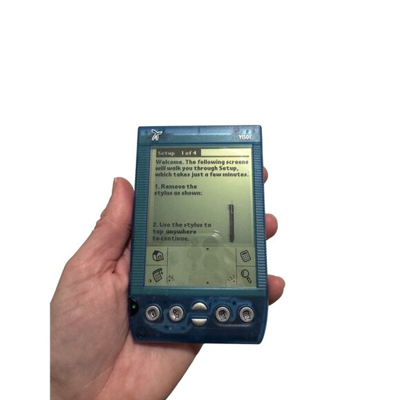 Handspring Visor Deluxe Translucent Blue Portable PDA Organizer Palm Pilot Box - Picture 9 of 9